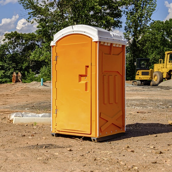 how often are the portable restrooms cleaned and serviced during a rental period in Fairbury NE